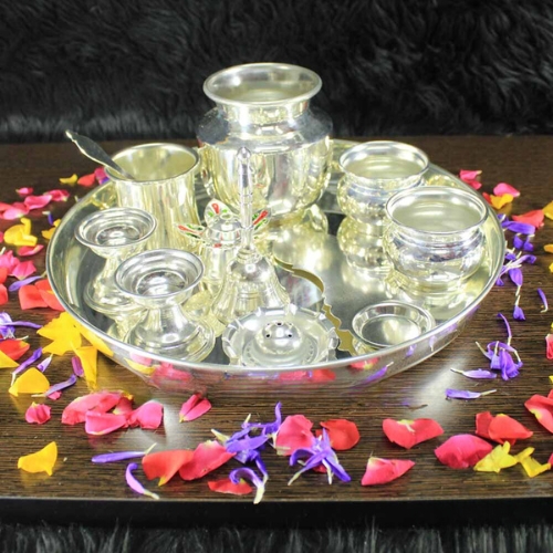 German Silver Pooja Items